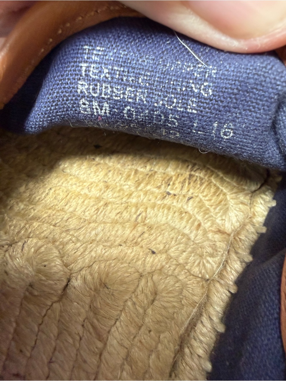 Tory Burch Espadrille Insole with Brown Leather Logo Patch and Natural Jute S 8m - Picture 5 of 6